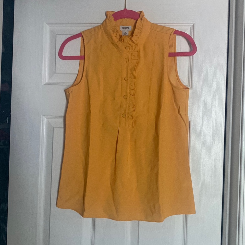 NWT JCrew Factory ruffled neck sleeveless top, size 0